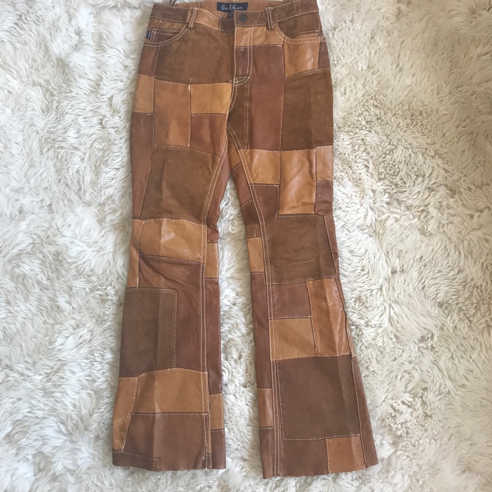 Patchwork leather and suede vintage pants (RARE)